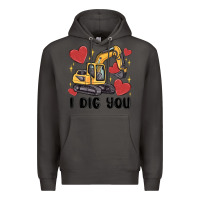 Smoke i dig you valentines excavator Premium Hoodie - MaliasSmallBusiness