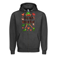 Charcoal Heather im the sexy elf Zipper Hoodie - FaDigitalArtStudio