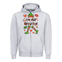 Heather Grey im the sexy elf Zipper Hoodie - FaDigitalArtStudio