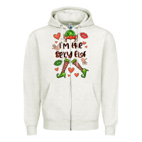 Oatmeal Heather im the sexy elf Zipper Hoodie - FaDigitalArtStudio