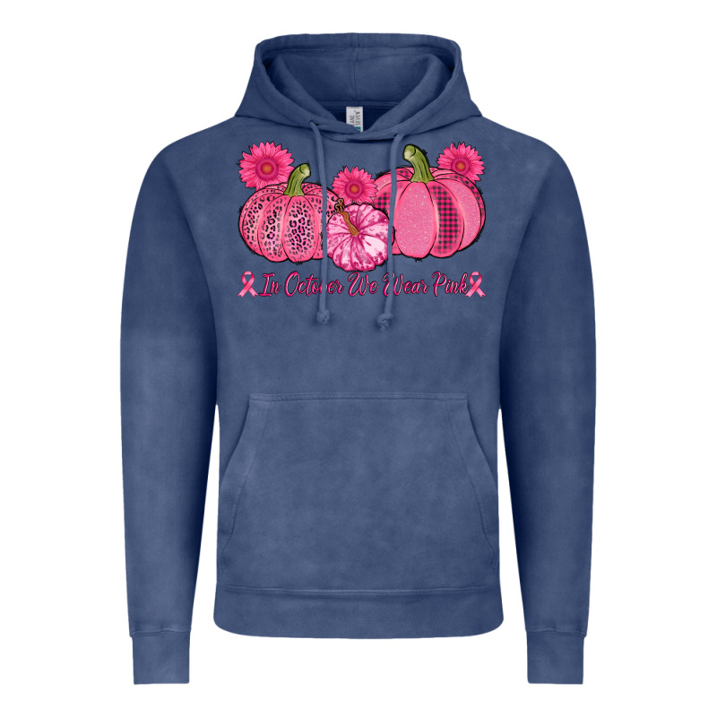 In October We Wear Pink Pumpkins Vintage Hoodie by AdoDesignShop | Teevron