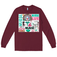 Burgundy nurse life Long Sleeve Tee - Zillion Design Studio