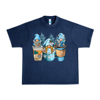Navy winter coffee gnome Urban Heavy Tee - BarkalooDesign
