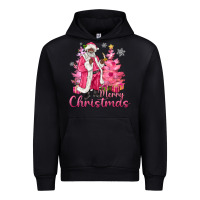 Black Pink Merry Christmas Black Santa Urban Hoodie - MaliasSmallBusiness