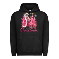 Pigment Black Pink Merry Christmas Black Santa Urban Hoodie - MaliasSmallBusiness