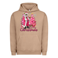 Pigment Burro Pink Merry Christmas Black Santa Urban Hoodie - MaliasSmallBusiness