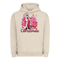 Pigment French Oak Pink Merry Christmas Black Santa Urban Hoodie - MaliasSmallBusiness