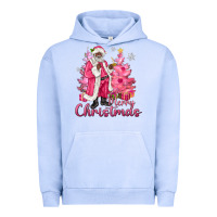 Pigment Grape Ice Pink Merry Christmas Black Santa Urban Hoodie - MaliasSmallBusiness