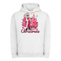 Pigment Lunar Rock Pink Merry Christmas Black Santa Urban Hoodie - MaliasSmallBusiness