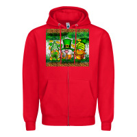 Red St. Patrick's Day gnomies tumbler St. Patricks Day Zipper Hoodie - Neo Western