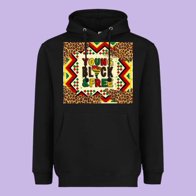 Young Black And Free Heavyweight Hoodie Designed By Artiststas