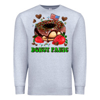 Heather Grey donut panic Premium Sweatshirt - AdoDesignShop