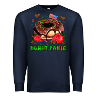 Navy donut panic Premium Sweatshirt - AdoDesignShop