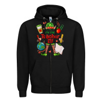 Black im the teacher elf Zipper Hoodie - FaDigitalArtStudio