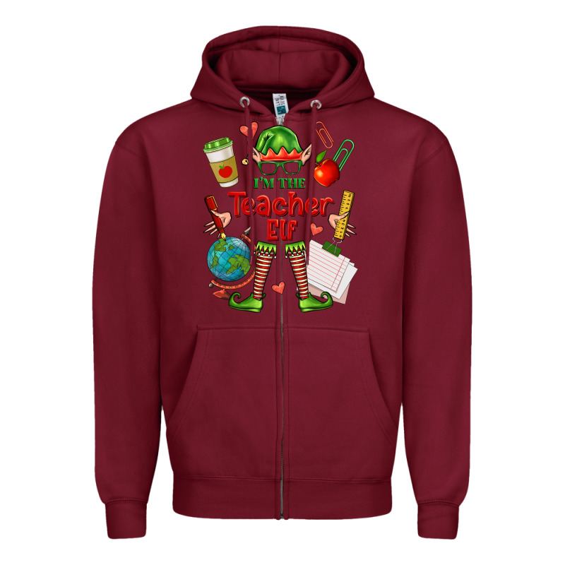Im The Teacher Elf Zipper Hoodie by FaDigitalArtStudio | Teevron