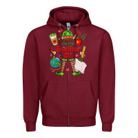 Burgundy im the teacher elf Zipper Hoodie - FaDigitalArtStudio