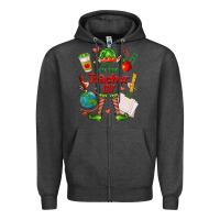 Charcoal Heather im the teacher elf Zipper Hoodie - FaDigitalArtStudio