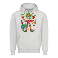 Dove Grey im the teacher elf Zipper Hoodie - FaDigitalArtStudio