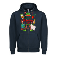 Navy im the teacher elf Zipper Hoodie - FaDigitalArtStudio