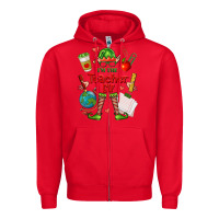 Red im the teacher elf Zipper Hoodie - FaDigitalArtStudio