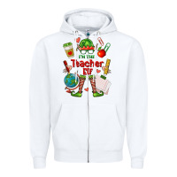 White im the teacher elf Zipper Hoodie - FaDigitalArtStudio