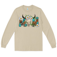 Mushroom mom with bull skull Long Sleeve Tee - texasbilliewilder