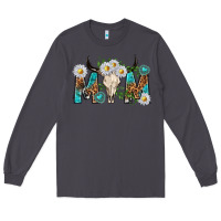 Smoke mom with bull skull Long Sleeve Tee - texasbilliewilder