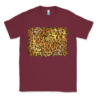 Burgundy handdrawn leopard pattern yellow Classic Tee - BarkalooDesign