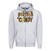 Heather Grey Will Trade Brother For Candy Zipper Hoodie - CowhideDigitalArt