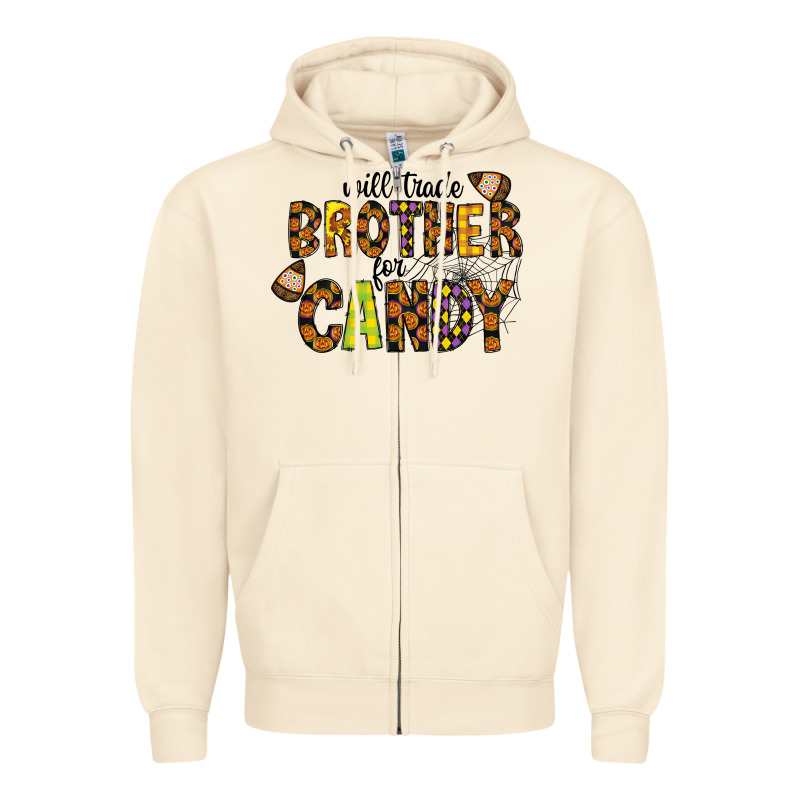 Will Trade Brother For Candy Zipper Hoodie by CowhideDigitalArt | Teevron