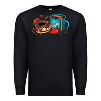 Black donut coffee strawberry Premium Sweatshirt - AdoDesignShop