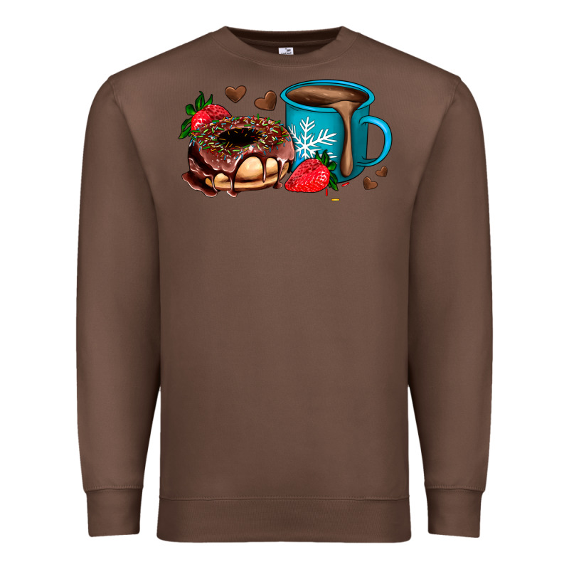 Donut Coffee Strawberry Premium Sweatshirt by AdoDesignShop | Teevron