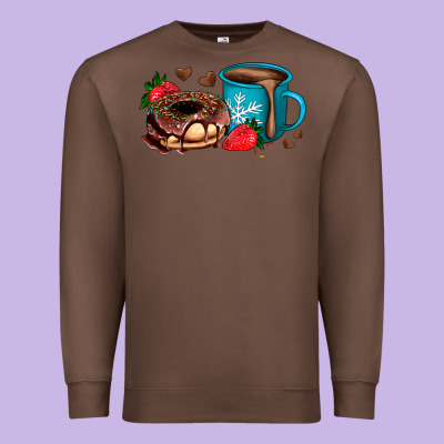 Donut Coffee Strawberry Premium Sweatshirt Designed By Adodesignshop