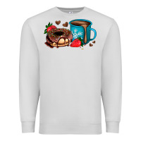 Dove Grey donut coffee strawberry Premium Sweatshirt - AdoDesignShop