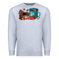 Heather Grey donut coffee strawberry Premium Sweatshirt - AdoDesignShop