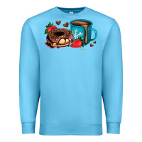 Ocean Blue donut coffee strawberry Premium Sweatshirt - AdoDesignShop