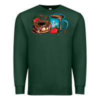 Sports Green donut coffee strawberry Premium Sweatshirt - AdoDesignShop