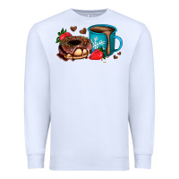 White donut coffee strawberry Premium Sweatshirt - AdoDesignShop