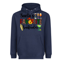 Navy santa's favorite bartender Heavyweight Hoodie - AdoDesignShop