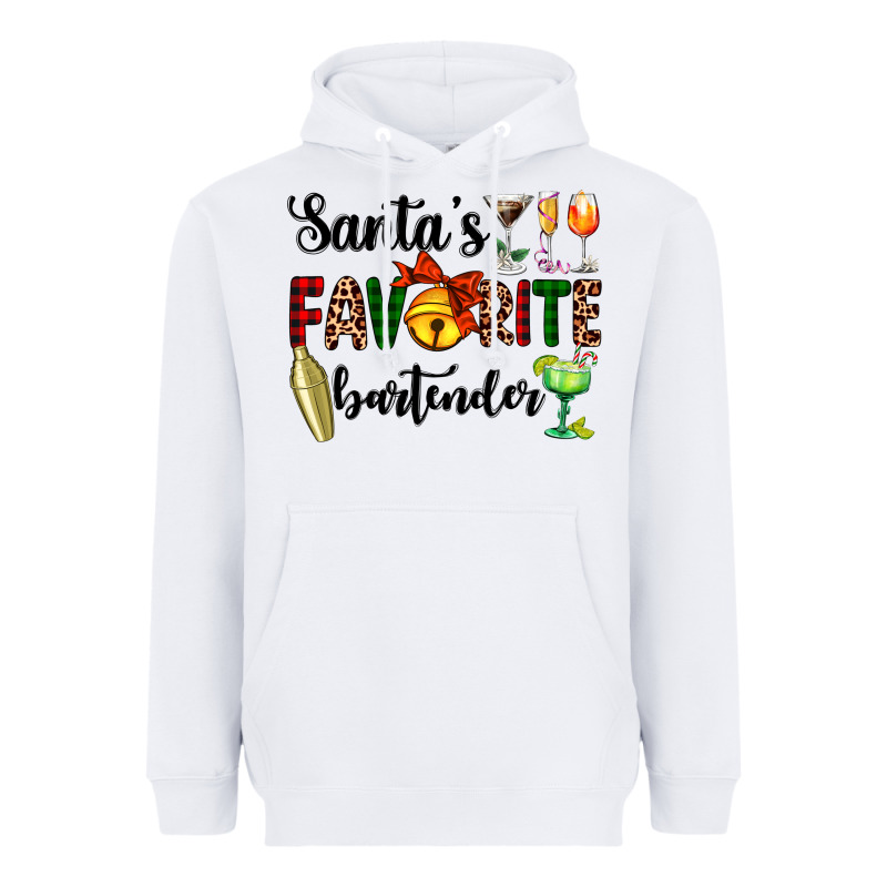 Santa's Favorite Bartender Heavyweight Hoodie by AdoDesignShop | Teevron
