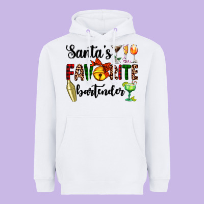 Santa's Favorite Bartender Heavyweight Hoodie Designed By Adodesignshop