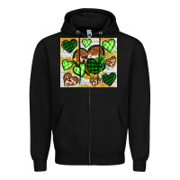 Black St. Patrick's Day hearts tumbler Zipper Hoodie - Neo Western