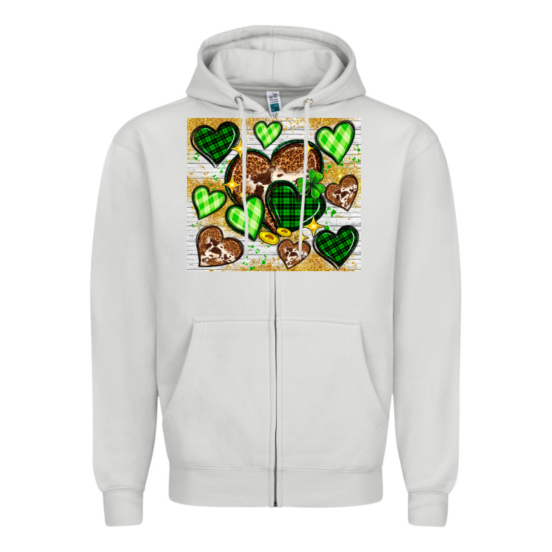 St. Patrick's Day Hearts Tumbler Zipper Hoodie by Neo Western | Teevron