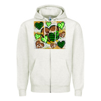 Oatmeal Heather St. Patrick's Day hearts tumbler Zipper Hoodie - Neo Western