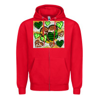 Red St. Patrick's Day hearts tumbler Zipper Hoodie - Neo Western