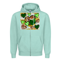 Seafoam St. Patrick's Day hearts tumbler Zipper Hoodie - Neo Western