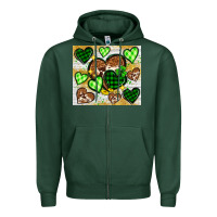 Sports Green St. Patrick's Day hearts tumbler Zipper Hoodie - Neo Western