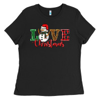 Black love christmas snowman Ladies Tee - BarkalooDesign