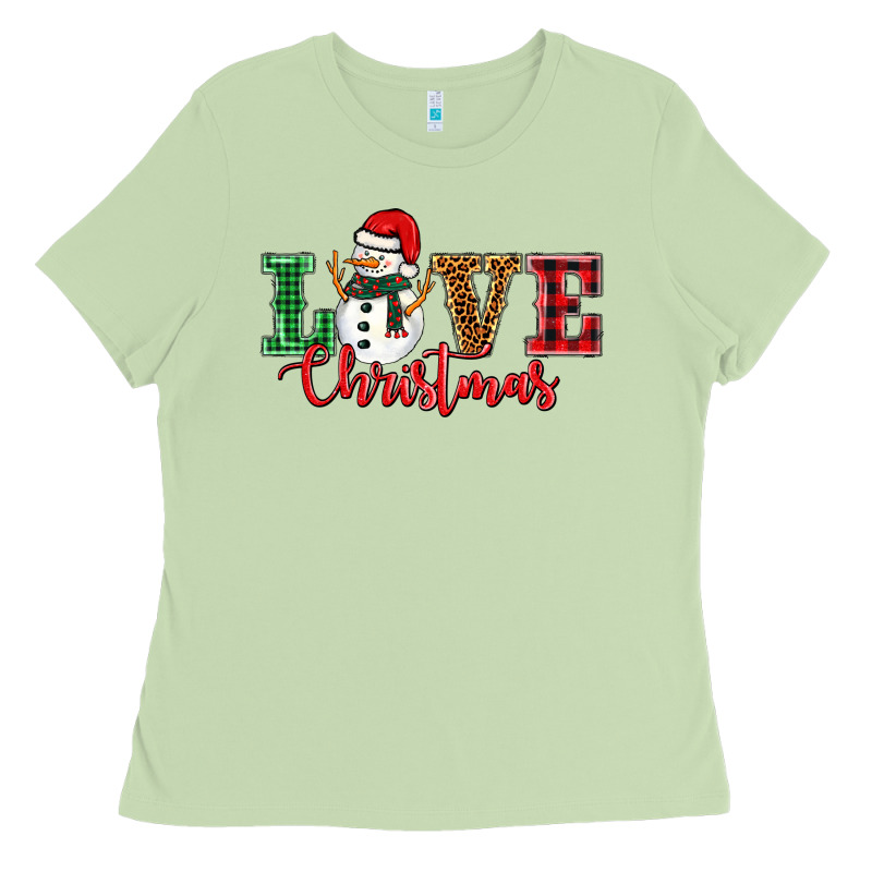 Love Christmas Snowman Ladies Tee by BarkalooDesign | Teevron
