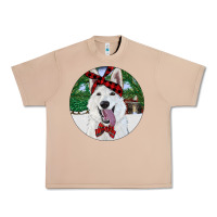 Burro Christmas White Shepherd With Cowhide Urban Heavy Tee - RanaPortraitStore